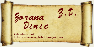 Zorana Dinić vizit kartica